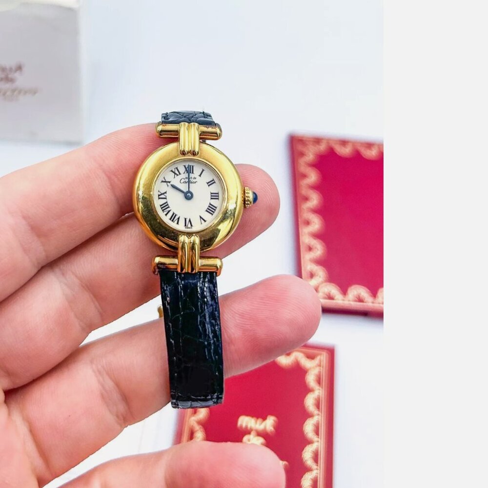 Ladies Vintage Must De Cartier Vermeil Watch With Full Box Set - Picture 1 of 5